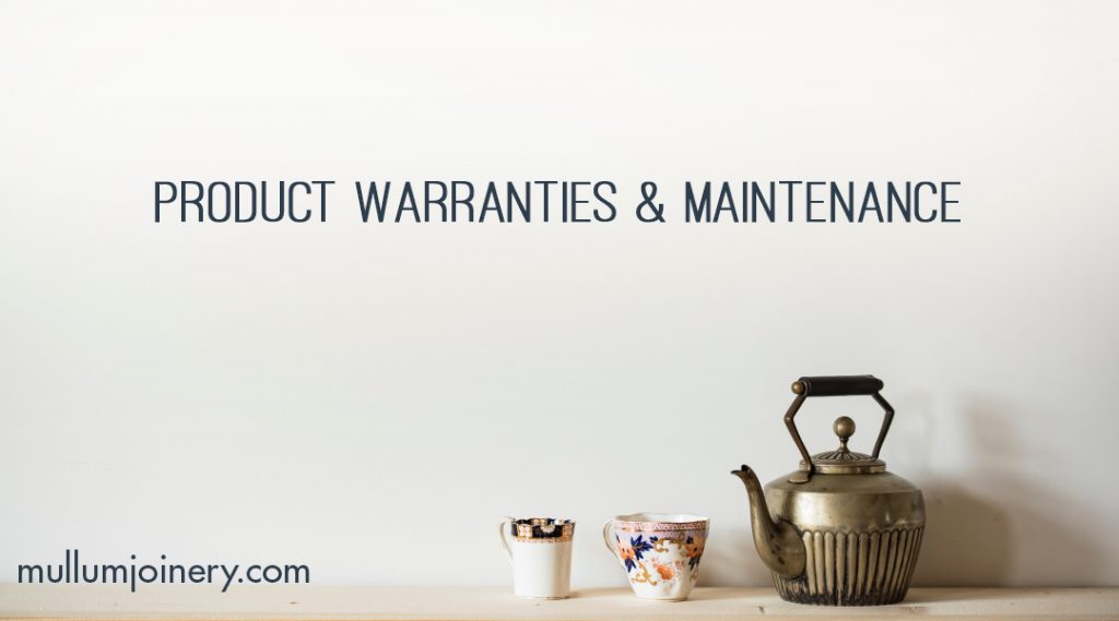 Joinery Cabinet Product Warranty